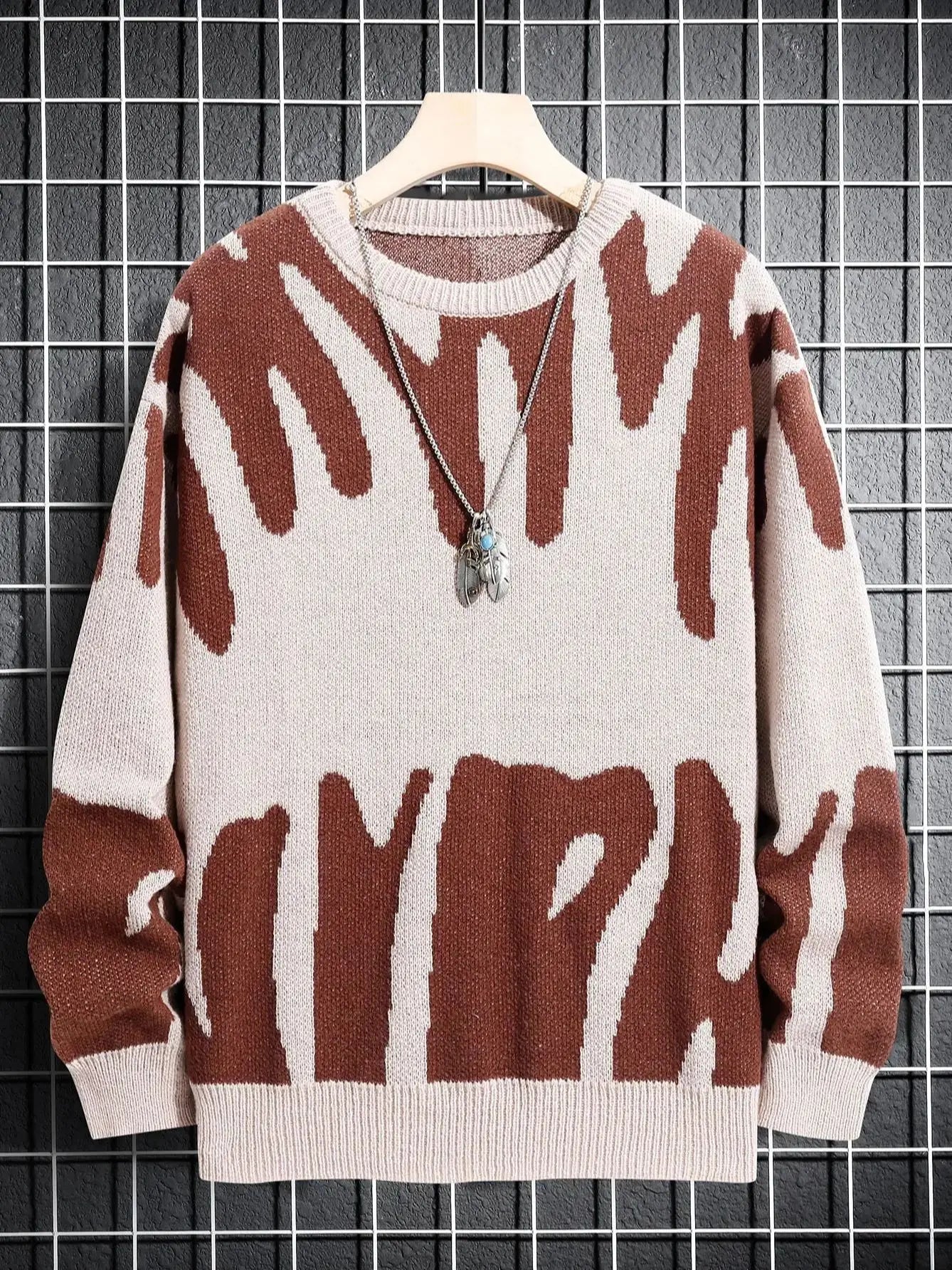 Irregular Knit Sweater (Khaki)