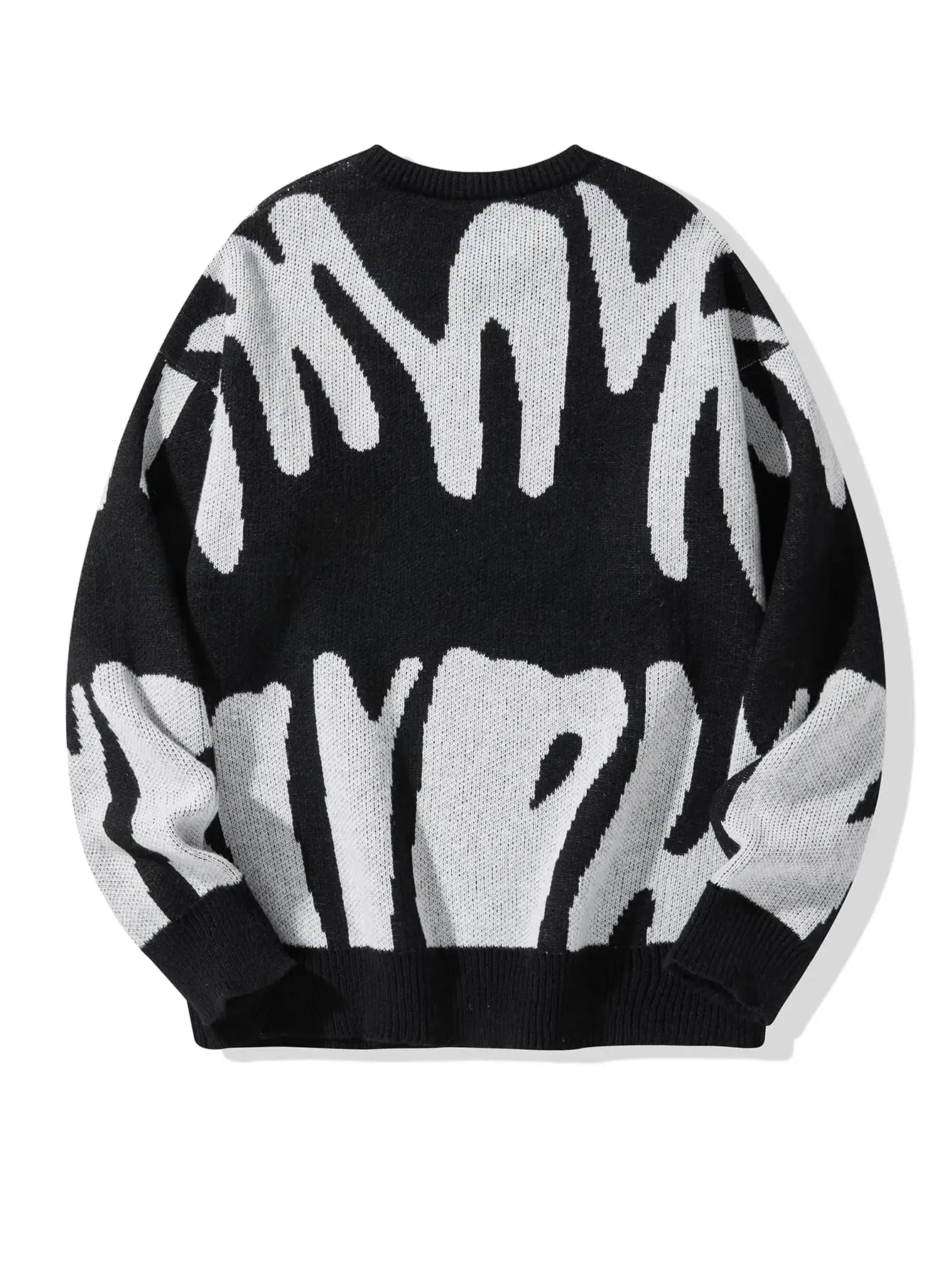 Irregular Knit Sweater (Black)