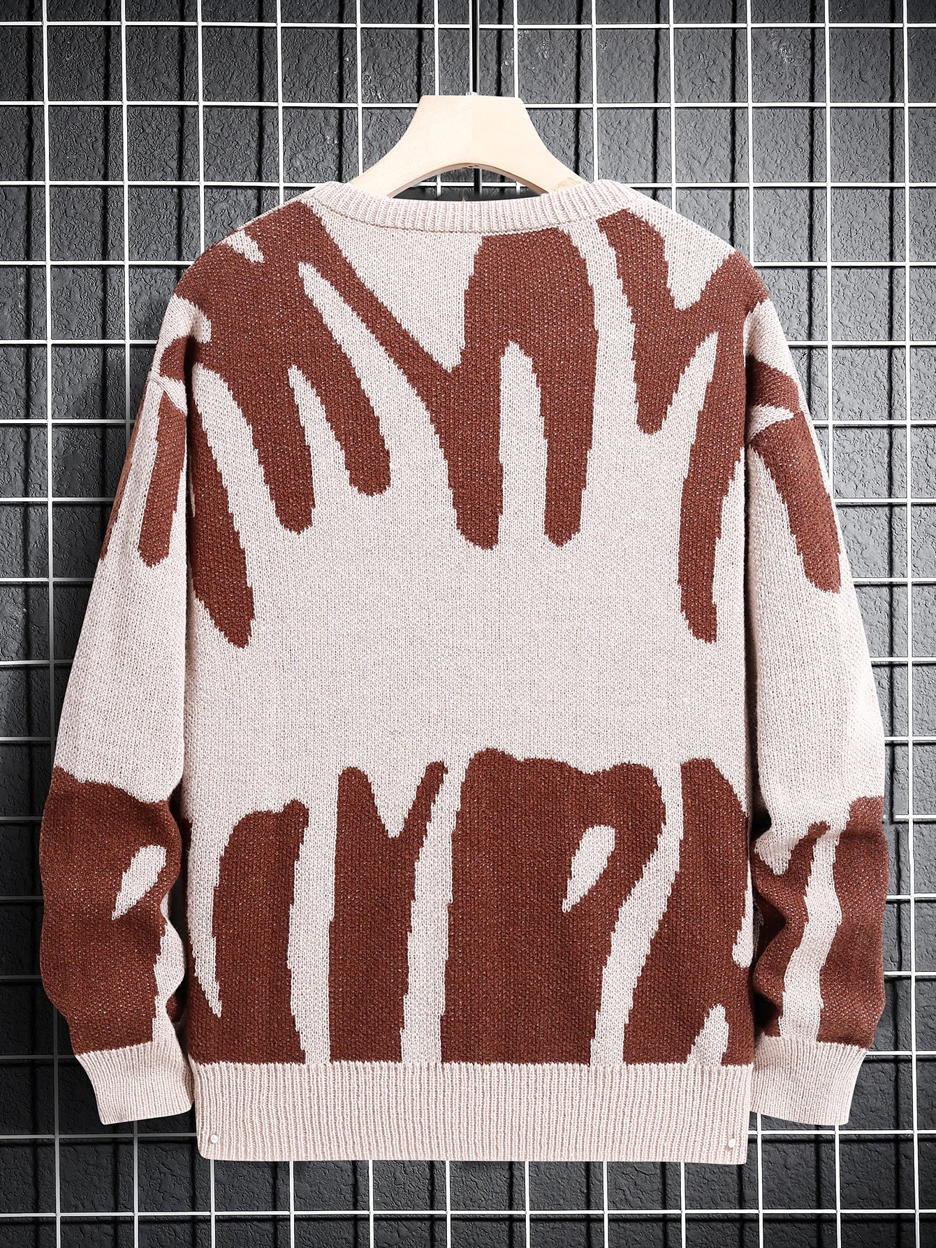 Irregular Knit Sweater (Khaki)