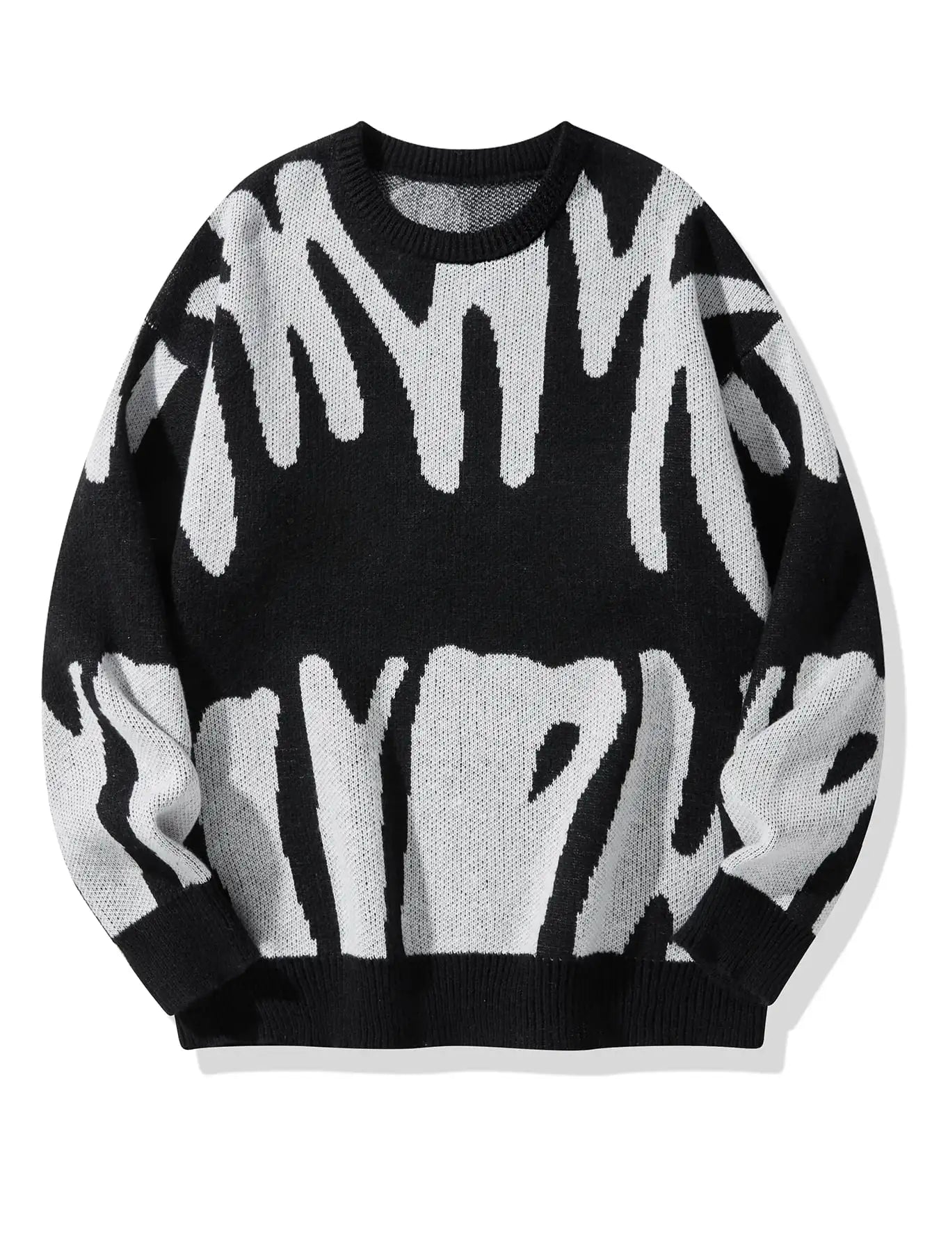 Irregular Knit Sweater (Black)