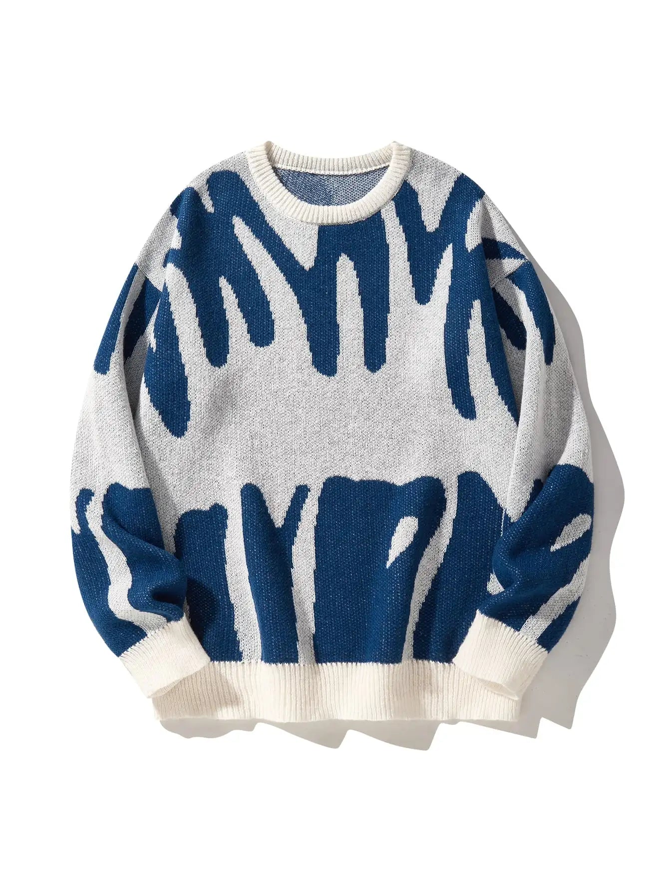 Irregular Knit Sweater (Sky Blue)
