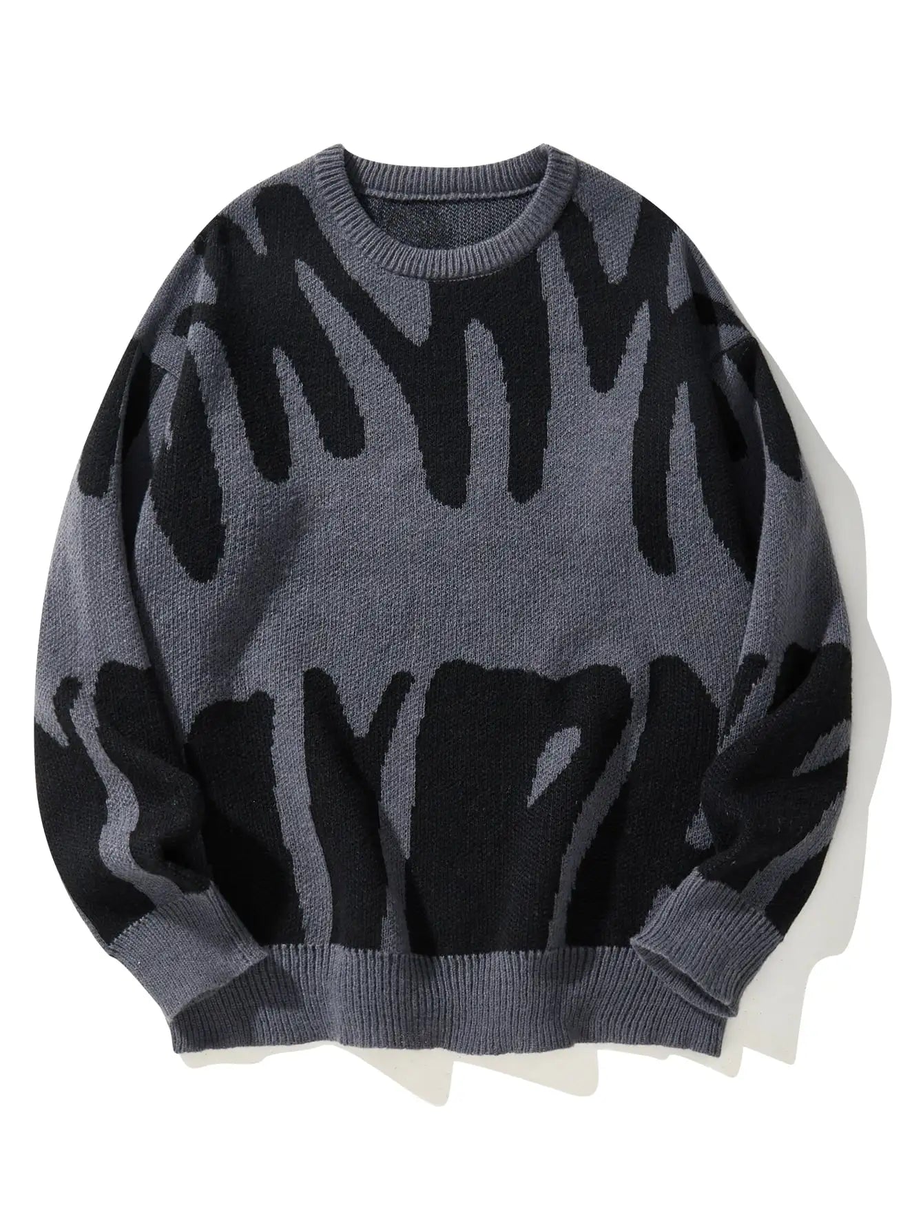 Irregular Knit Sweater (Dark Grey)