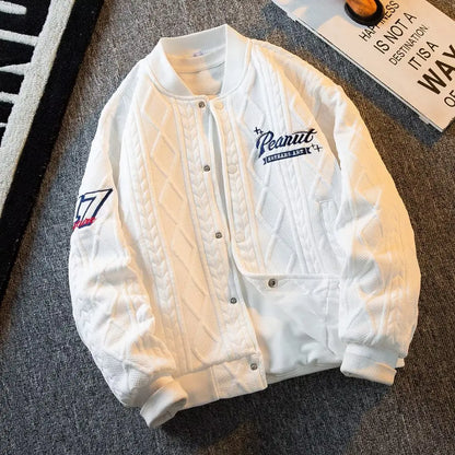 Men's embroidered loose cardigan jacket