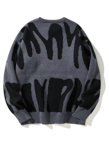 Irregular Knit Sweater (Dark Grey)