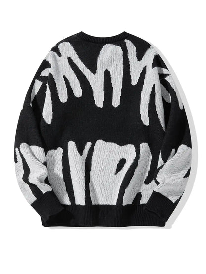 Irregular Knit Sweater (Black)