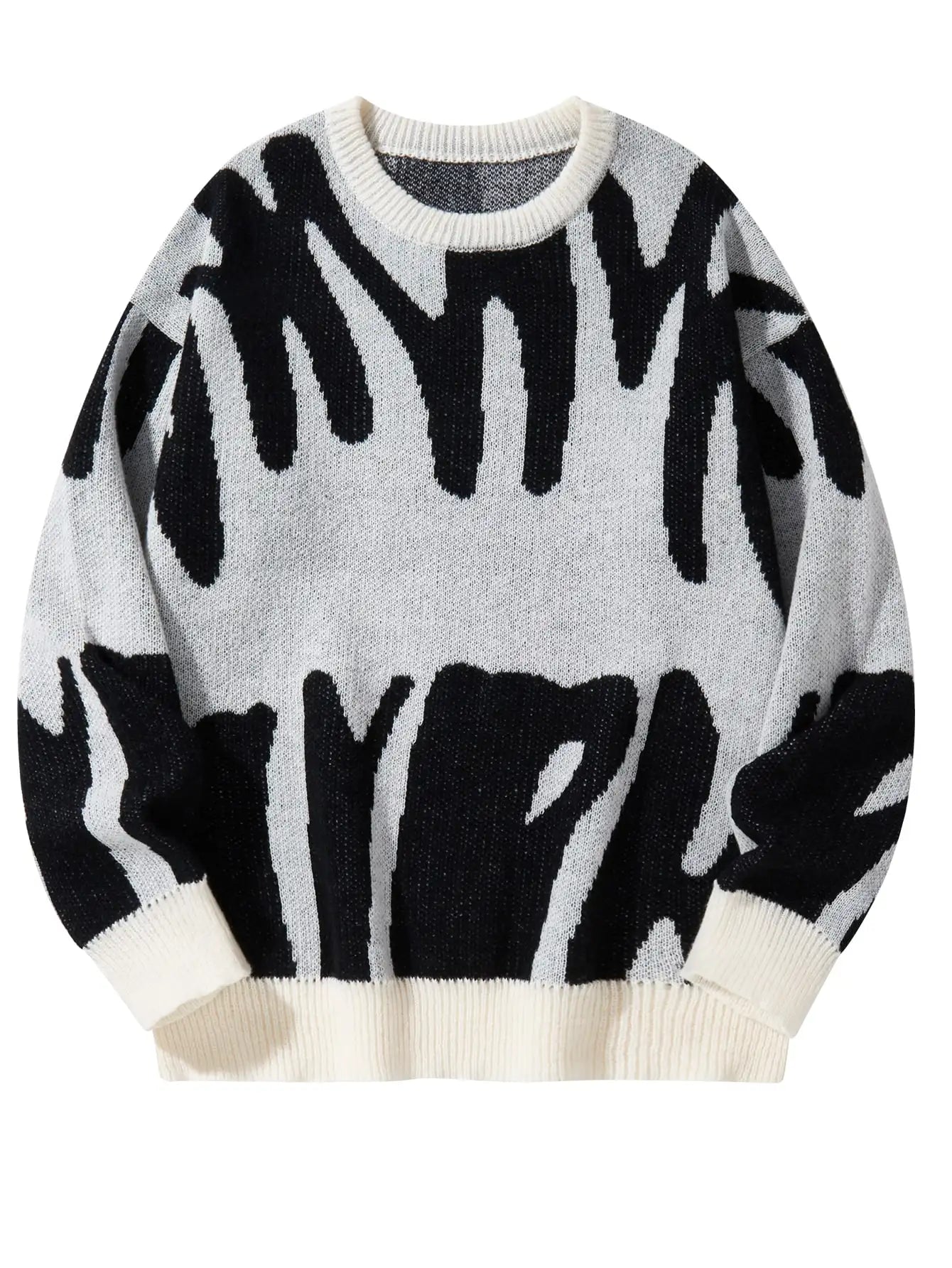 Irregular Knit Sweater (White)