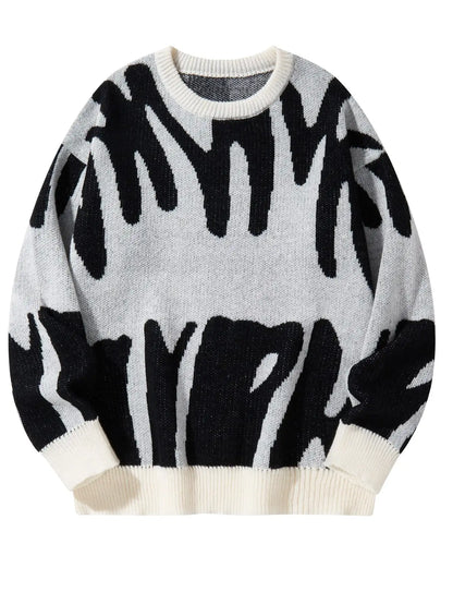 Irregular Knit Sweater (White)