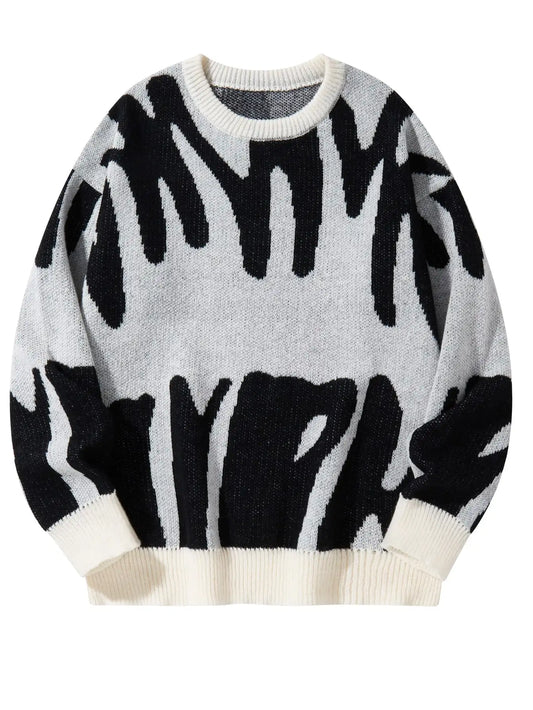 Irregular Knit Sweater (White)