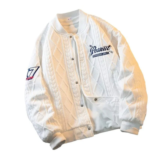 Men's embroidered loose cardigan jacket