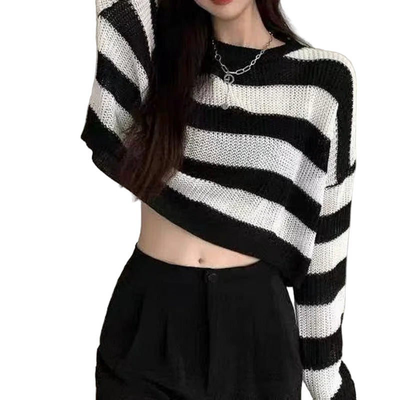 Women's Vintage Sweaters Long Sleeve O-neck Pullovers