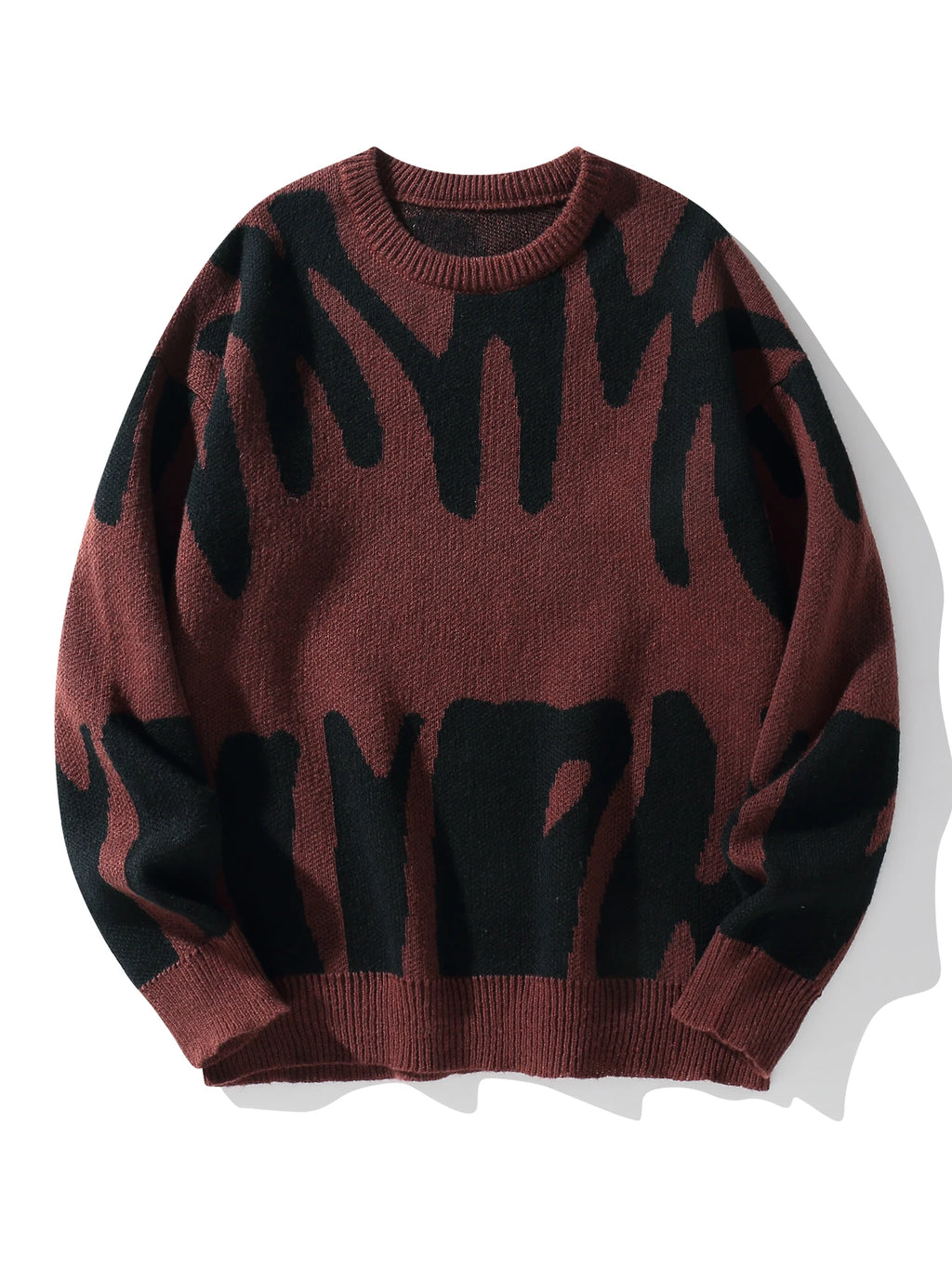 Irregular Knit Sweater (Red)