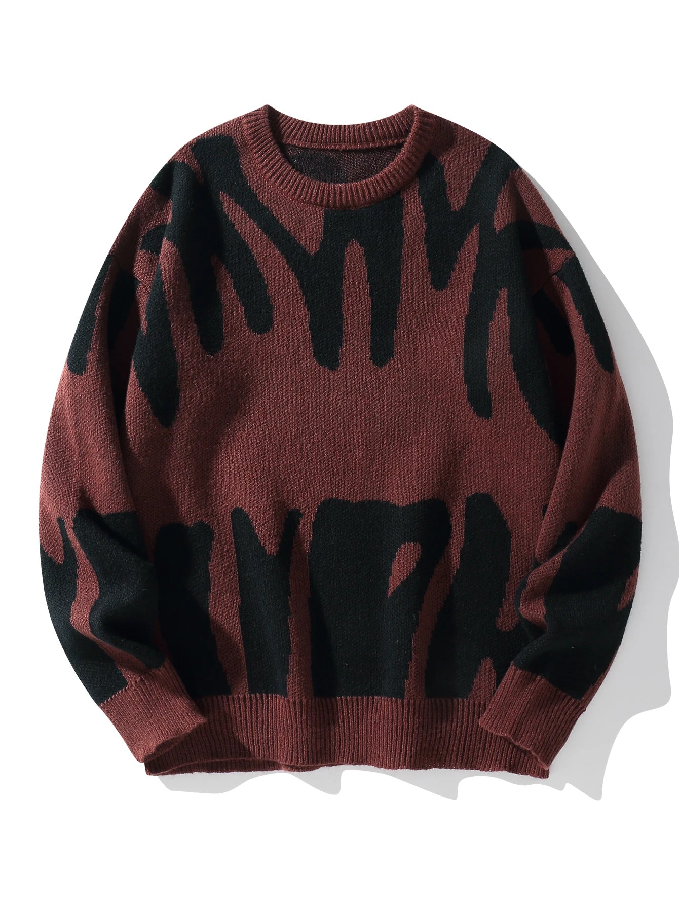 Irregular Knit Sweater (Red)