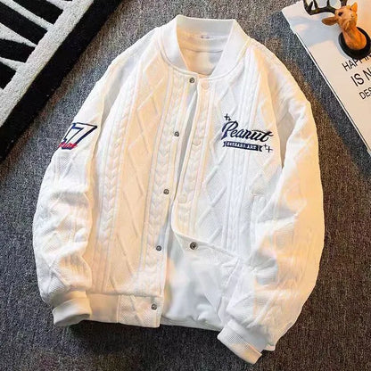 Men's embroidered loose cardigan jacket