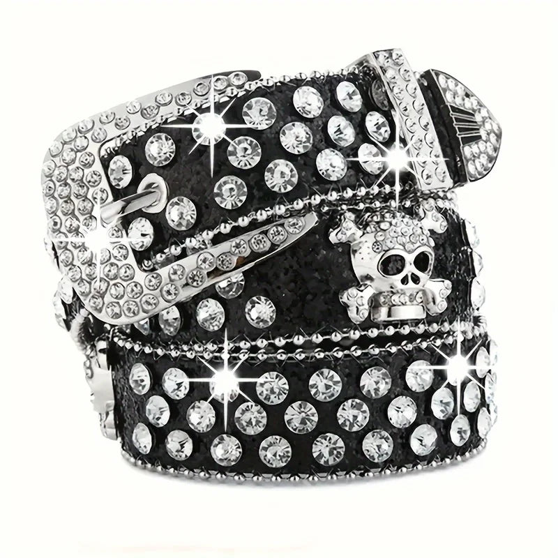 Black Rhinestone Belt