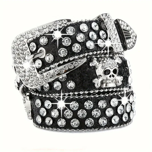 Black Rhinestone Belt