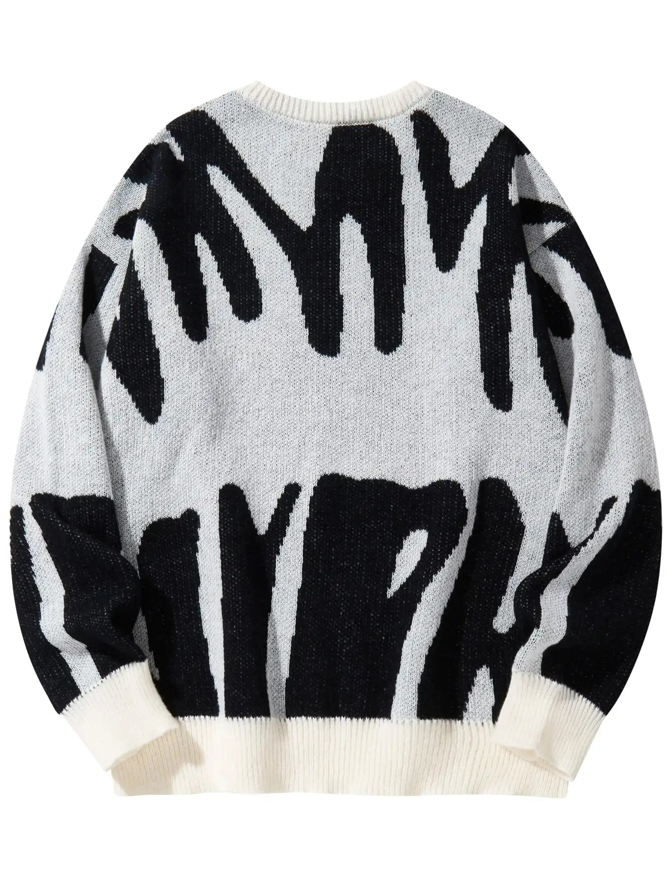 Irregular Knit Sweater (White)