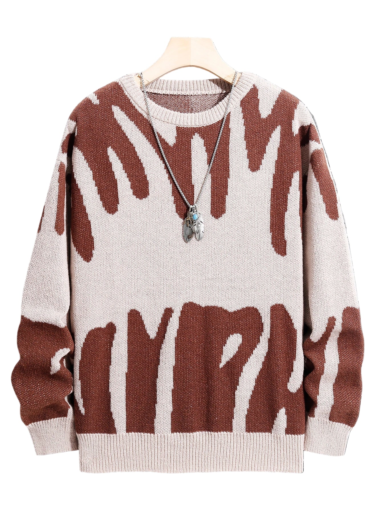 Irregular Knit Sweater (Khaki)