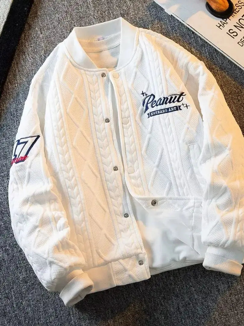 Men's embroidered loose cardigan jacket