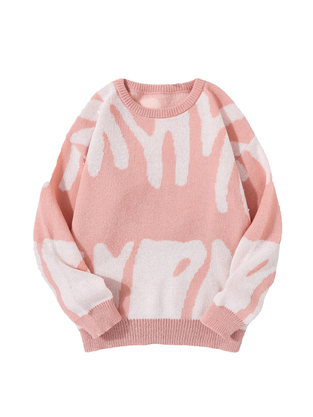 Irregular Knit Sweater (Pink)