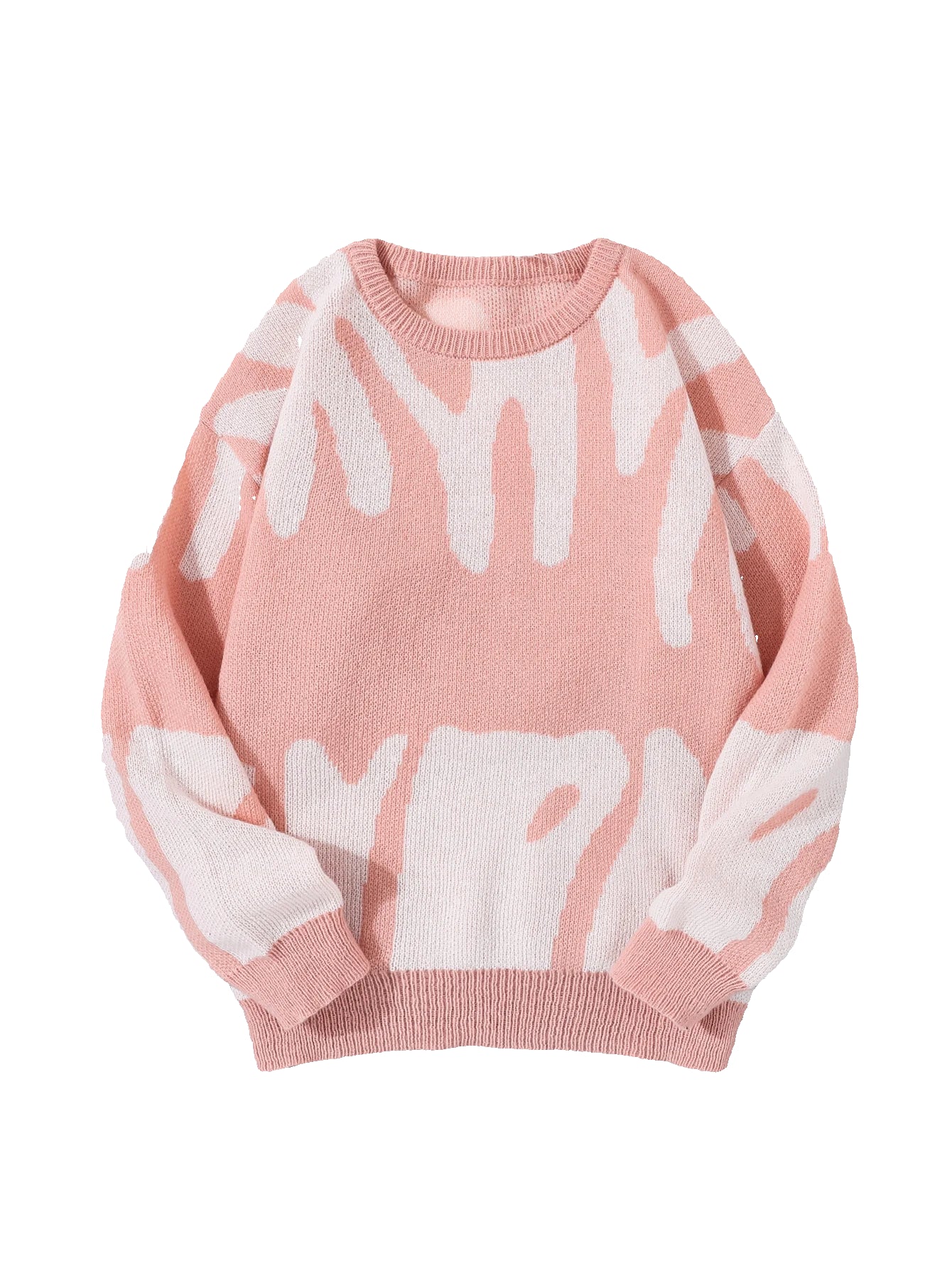 Irregular Knit Sweater (Pink)